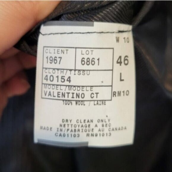 Jack Victor Wool Men's 2 Button front Pin Striped Blazer Suit Jacket Navy Black - Picture 5 of 7